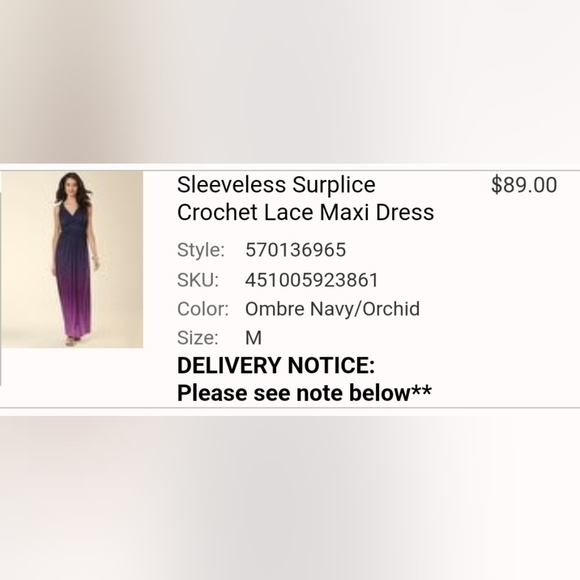 Soma Ombre Crochet Jersey Maxi Dress, Size M - Picture 11 of 11